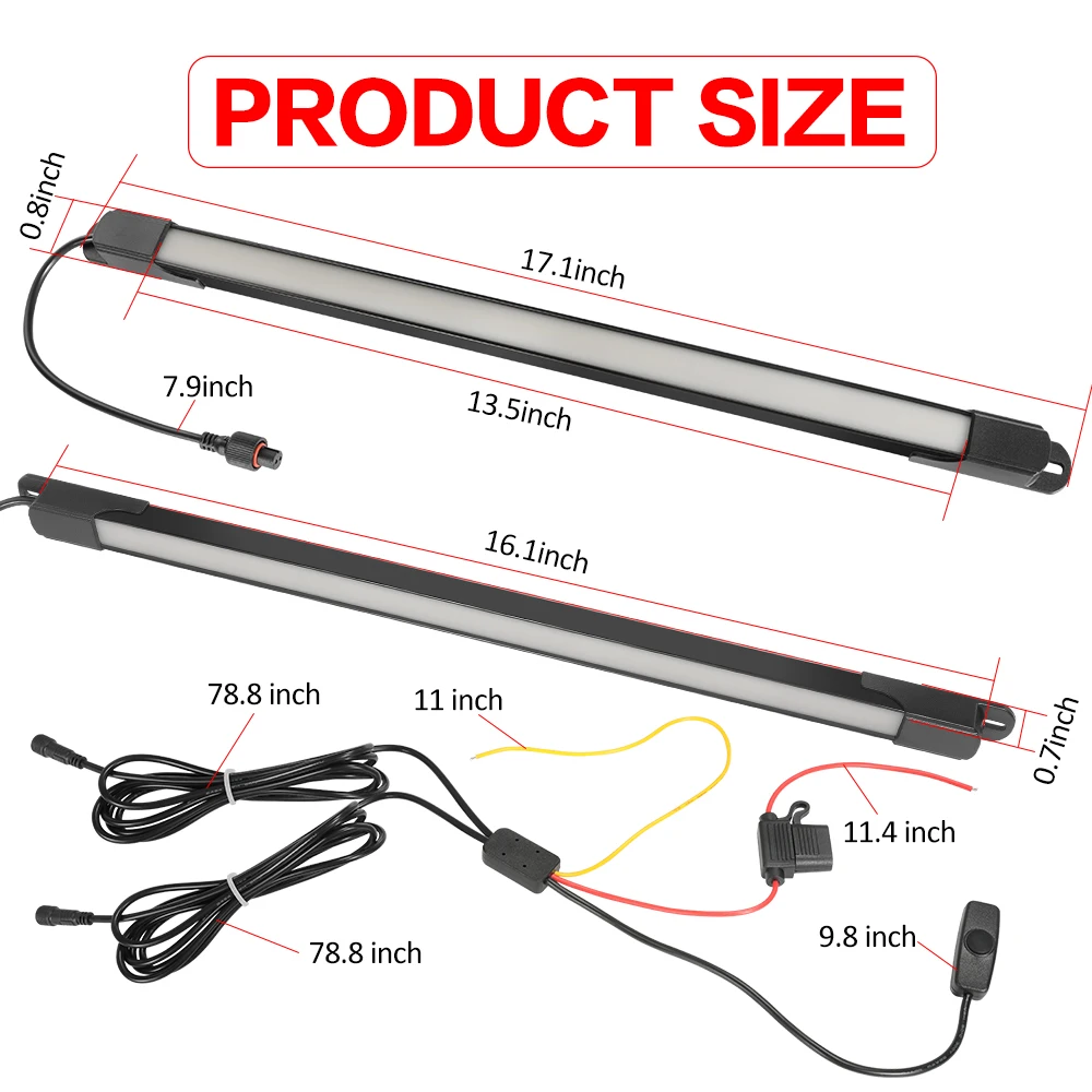 2IN1 LED Truck Bed Light Kit 132 White LED Pickup Bed Lighting Kit Rear Work Box Cargo Lighting RV Trunk Light 12V Waterproof