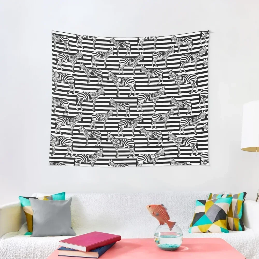 

Zebra on Stripes Tapestry Room Decore Aesthetic Kawaii Room Decor Wall Decoration Items Tapestry