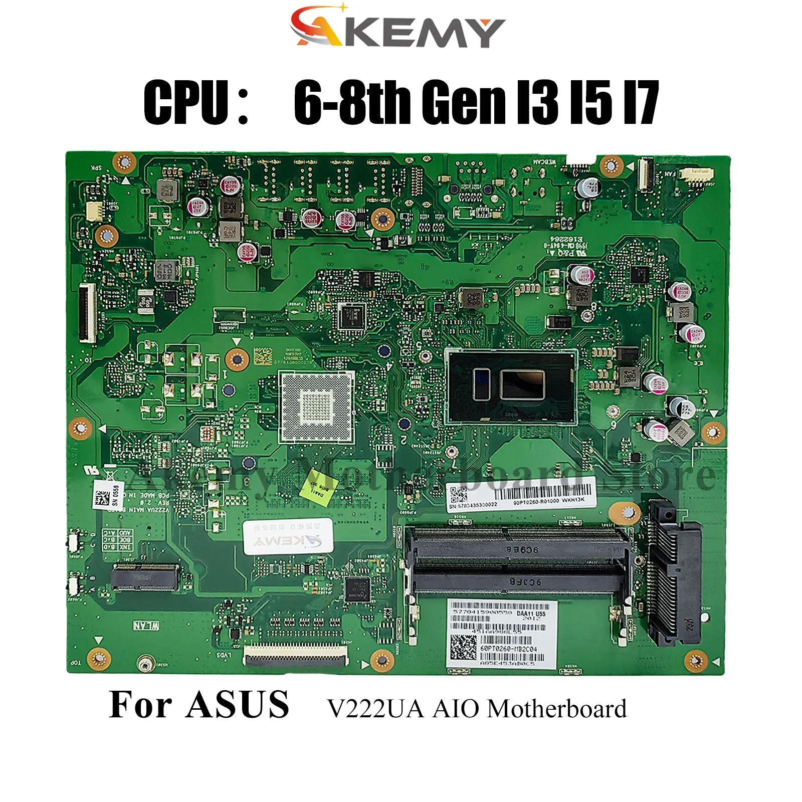 

V222UA Motherboard For ASUS Vivo AiO V222U V222UA Mainboard With I3 I5 I7 CPU 100% tests OK fast shipping High quality