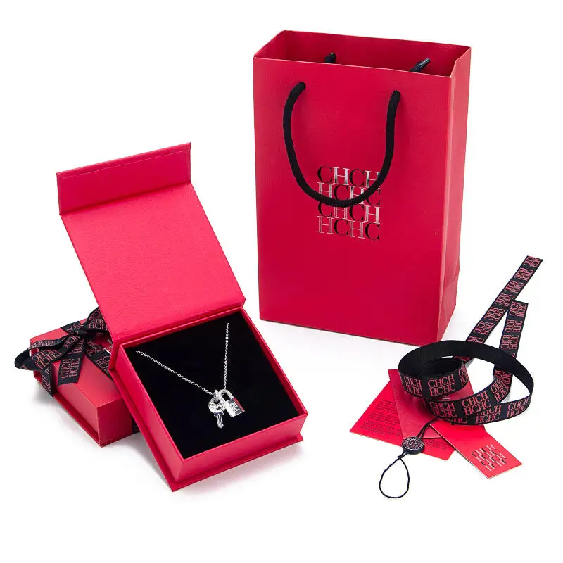 CH مفتاح وقفل قلادة زوجين مطابقة الحب قلادة النحاس الزركون هدية مجموعة مجوهرات رمزية رومانسية له لها
