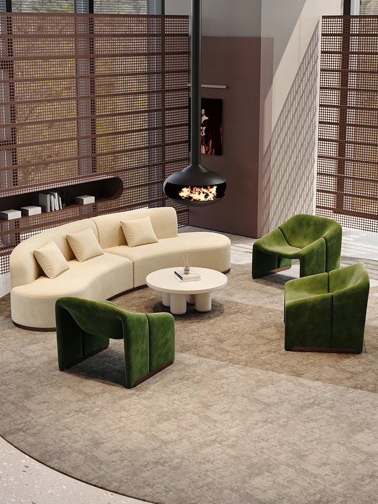 

Light luxury hotel lobby sales office rest area curved sofa beauty salon club reception department to negotiate sofa combination