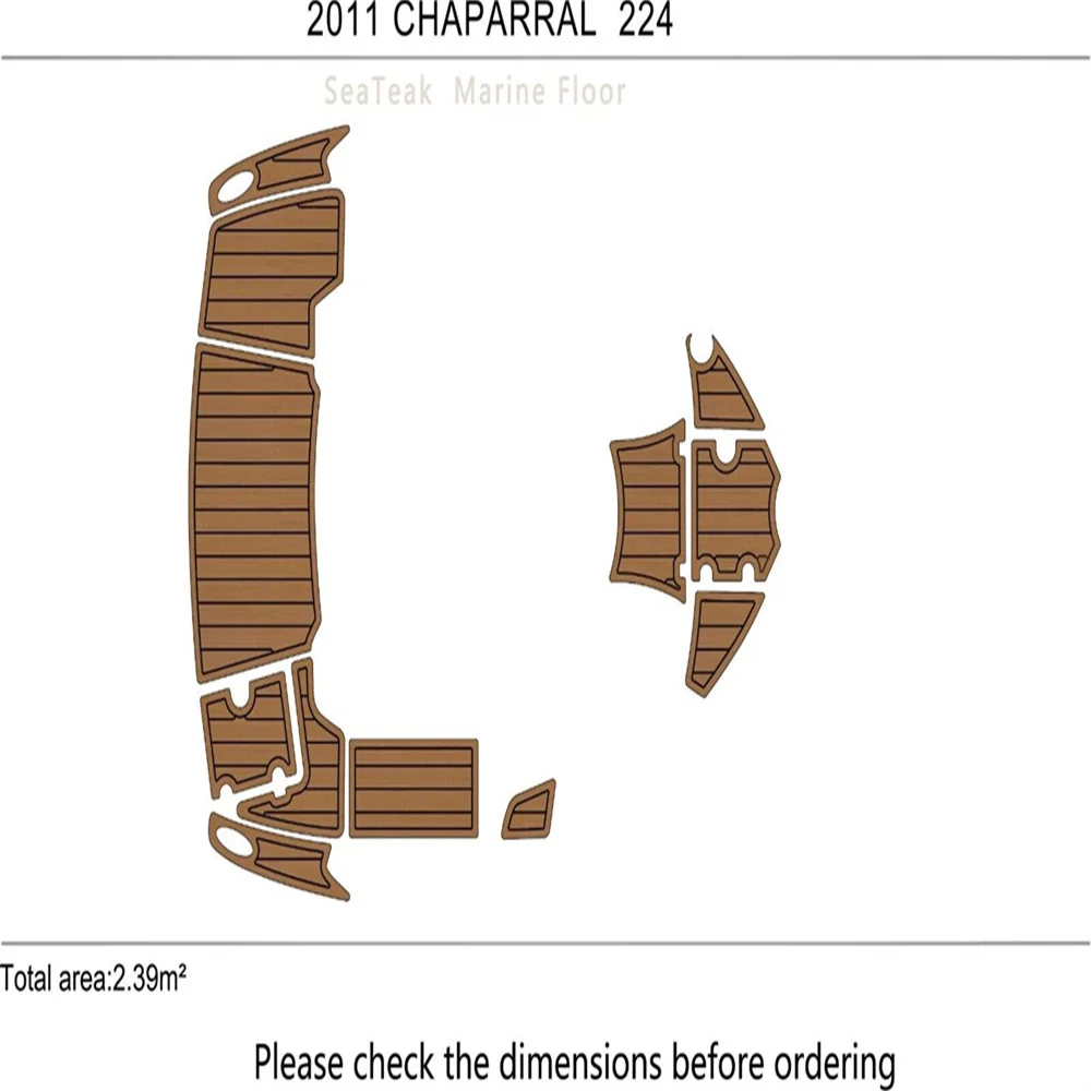 2011 Chaparral 224 Swim Platform Bow Boat EVA Foam Faux Teak Deck Floor Pad Mat SeaDek MarineMat Gatorstep Style Self Adhesive