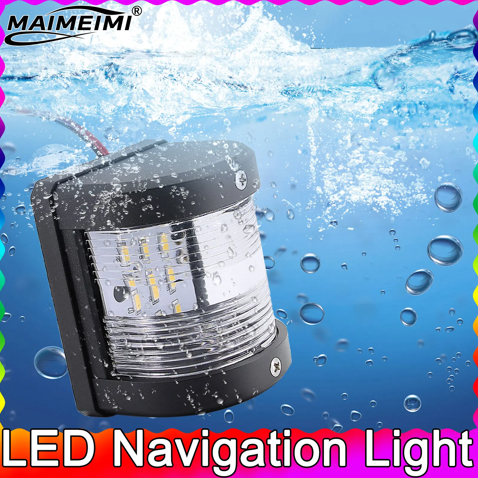 1pc White Side Light Universal 12V 24V ABS LED Navigation Light Lamp Signal Lamp for Marine Boat Yacht Truck Trailer Van