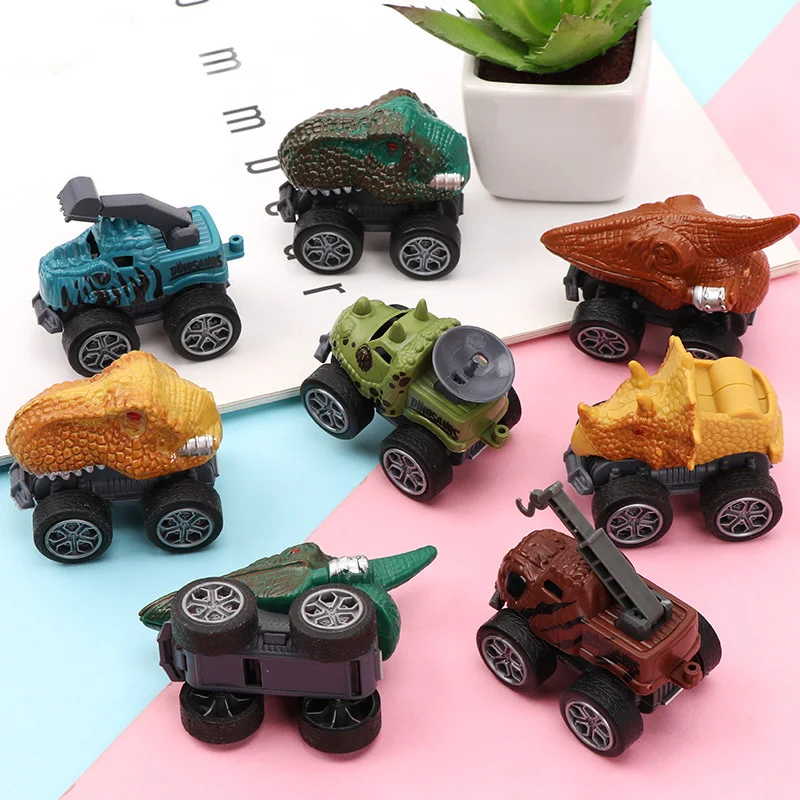 2023 New Hot Selling Dinosaur Pull Back Car Model Children Dinosaur Model Inertia Pull Back Car Toys Children Boy Gift