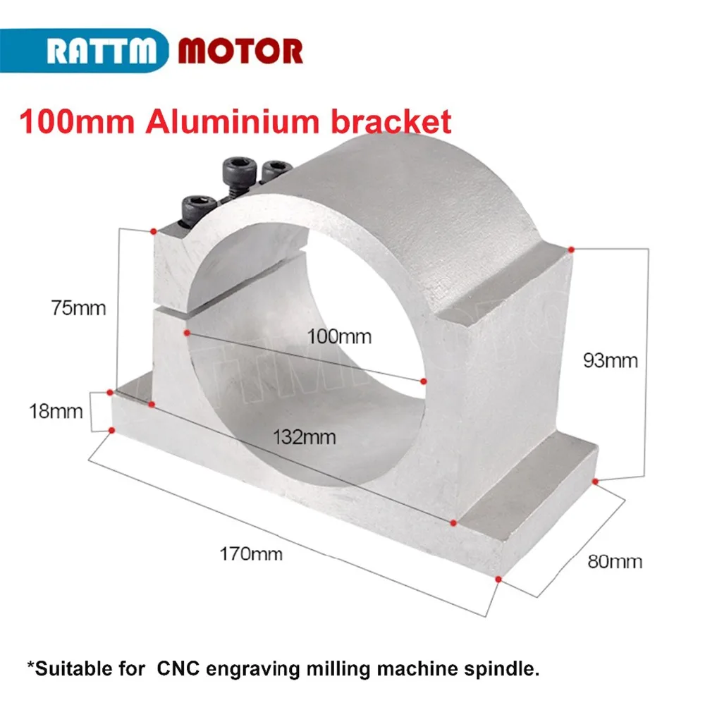 【EU Stock】Spindle Motor Cast Aluminium Bracket Clamp Support Fixure 65mm 80mm 100mm Diameter