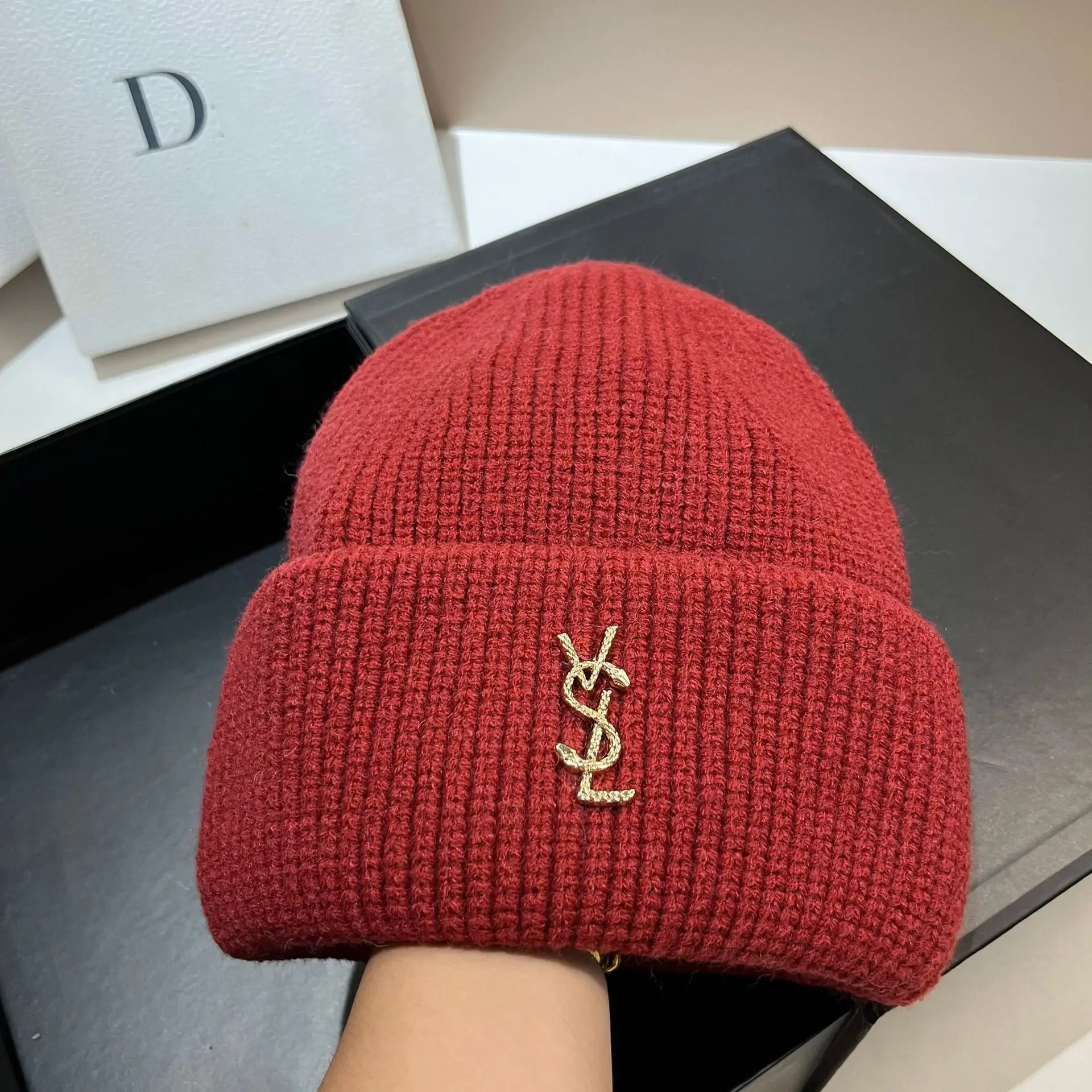 

Plush Sheep Velvet Knit Hat, Thermal Foldover Beanie with Ear Cover for Women, Cozy Winter Fashion