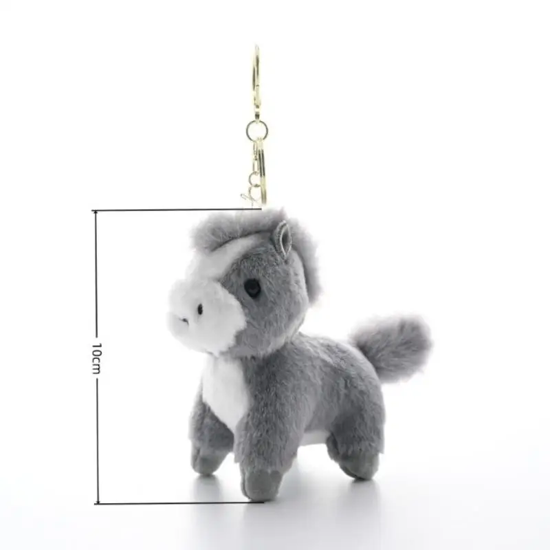 Llavero único de dibujos animados de pony de peluche; Colgante de muñeco de caballo relleno; Decoración colgante de bolsa; Llavero; Regalos festivos