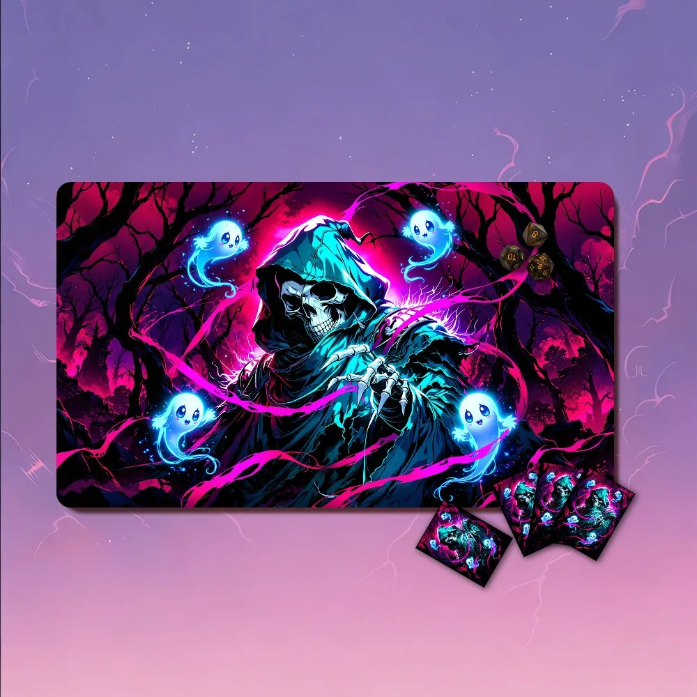 MTG Playmats - Neon Grim Reaper Custom Tcg Playmat: 24