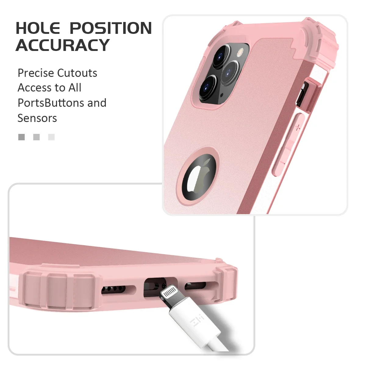For iPhone 11 Pro Max (2019) iPhone 8 7 Plus SE 2020 Phone Cases,Hard PC+Soft Silicone 3-Layers Hybrid Full-Body Protect