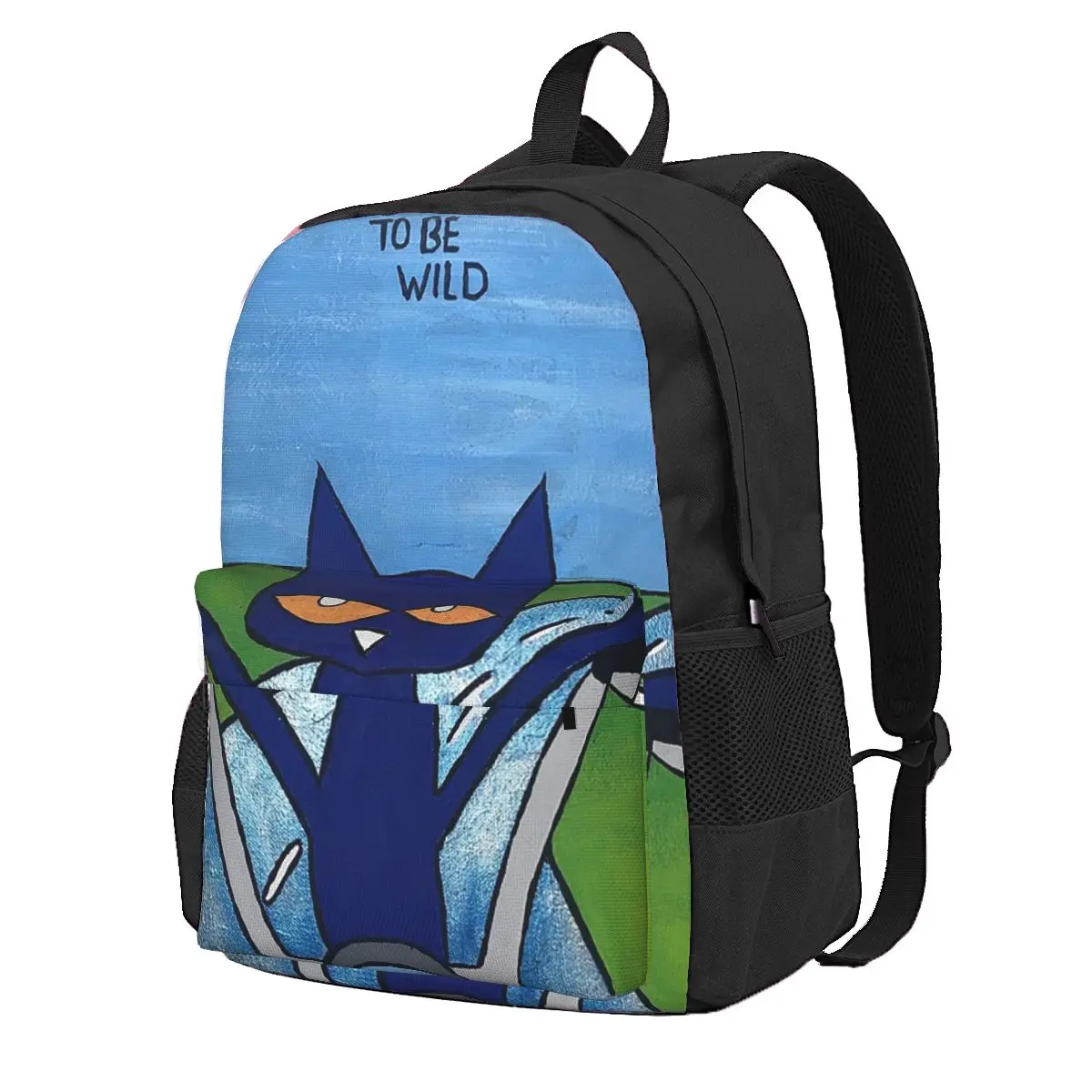 Pete The Cat Active Student Backpack School Bag Hiking Travel Daypack for Men Women Fashion Bookbag Shoulder Bags
