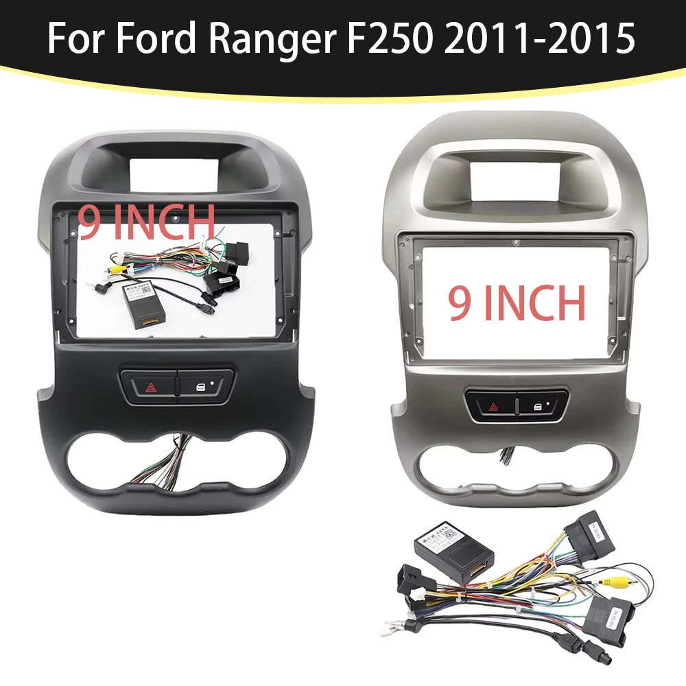 

9 Inch Car Frame Fascia Adapter Canbus Box Decoder Android Radio Audio Dash Fitting Panel Kit For Ford Ranger F250 2011-2015