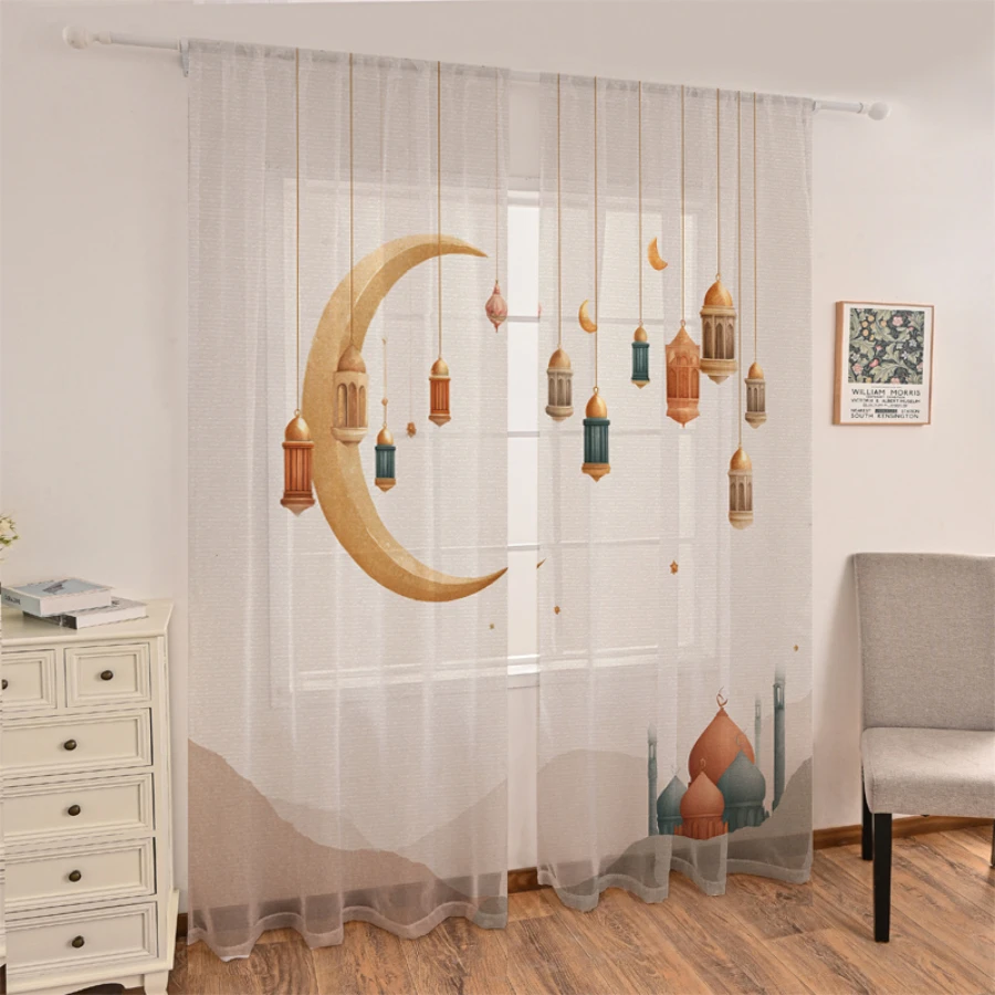 Home Decor Ramadan - 2 шт. Цифровые прозрачные шторы с