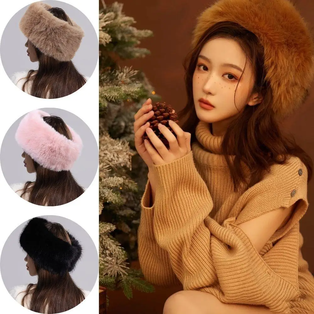 

Fluffy Fur Bomber Hats Autumn Winter Faux Fox Fur Thickened Russian Caps Thick Bucket Hat For Women Fashion Head Cover Ski Cap