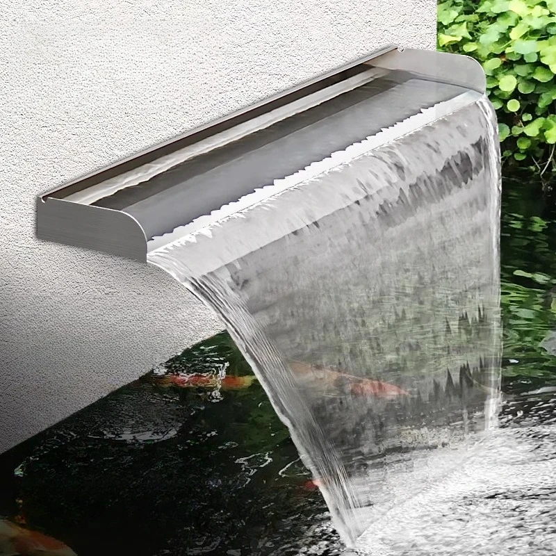High Quality Stainless Steel Waterfall Outlet for Courtyard Garden Villa Landscape Fish Pond Water Wall Rockery Water Curtain