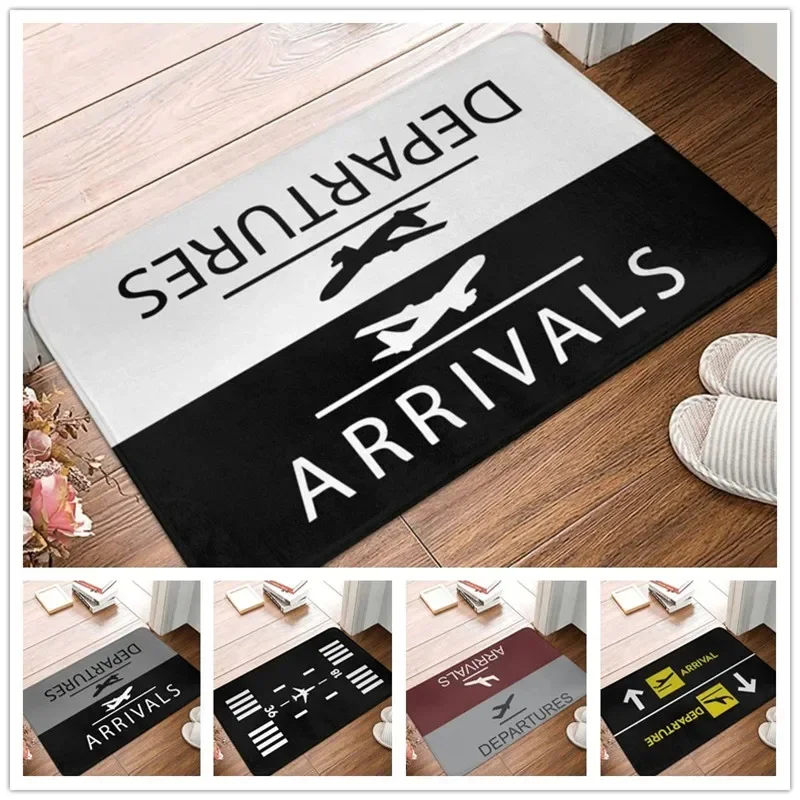 Popular The Exit Arrival Departure Doormat Welcome Entrance Floor Mat Washable Carpet Non Slip Airport Sign Decoration Rug