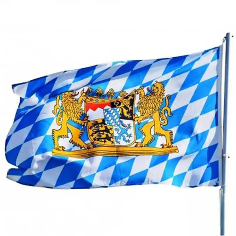 German Bavaria Flag Germany Bavarian Banner 90x150cm Polyester Lion Printed Flying Oktoberfest Flags Banners Decoration