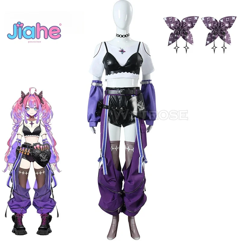 

Hololive DEV_IS Glow Flow Vtuber Kikirara Vivi Косплей Костюм Экипировка Полный комплект Парик Хэллоуин Рождество Женская униформа S-XL