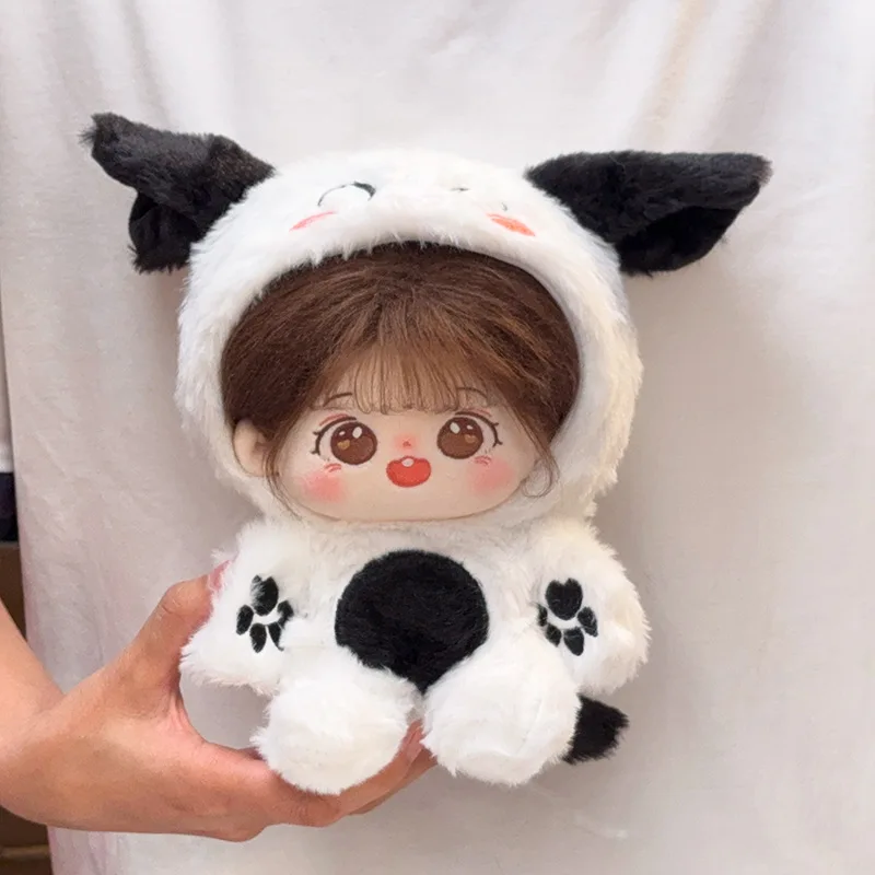 20cm Baumwoll-Puppenkleidungsset Niedliche Tier-Serie Kapuzen-Hasenfell-Overall Q-Version Löwe Bär Dinosaurier Katze Schwein Hai Outfits – Detail 14
