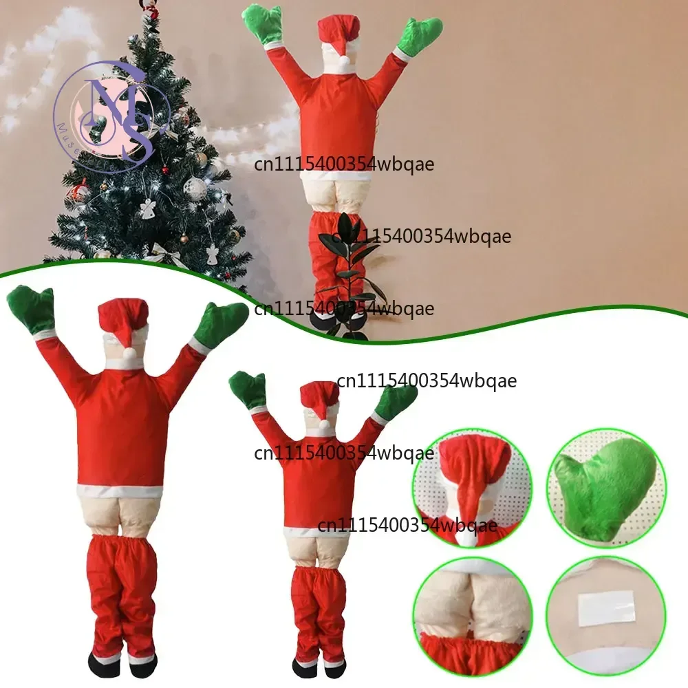 ZOCI - Outdoor Christmas climbing Santa hanging decoration, 110cm /170cm, Christmas roof patio gutter decoration