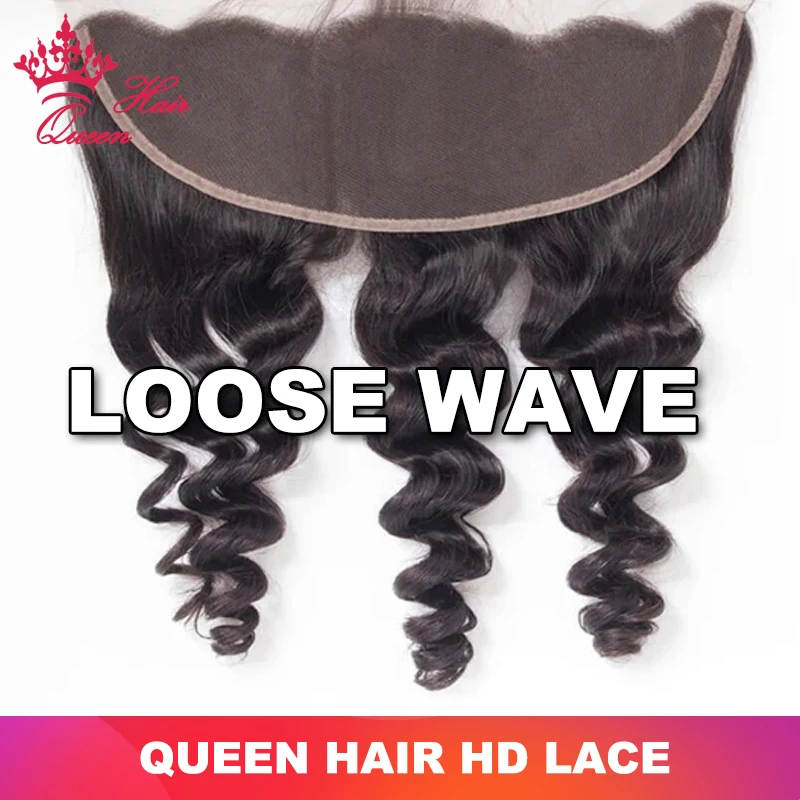 

Queen Hair HD Loose Wave Closure Frontal Real Invisible Lace 13x6 13x4 4x4 5x5 Pre Plucked Lace Frontal Raw Virgin Human Hair