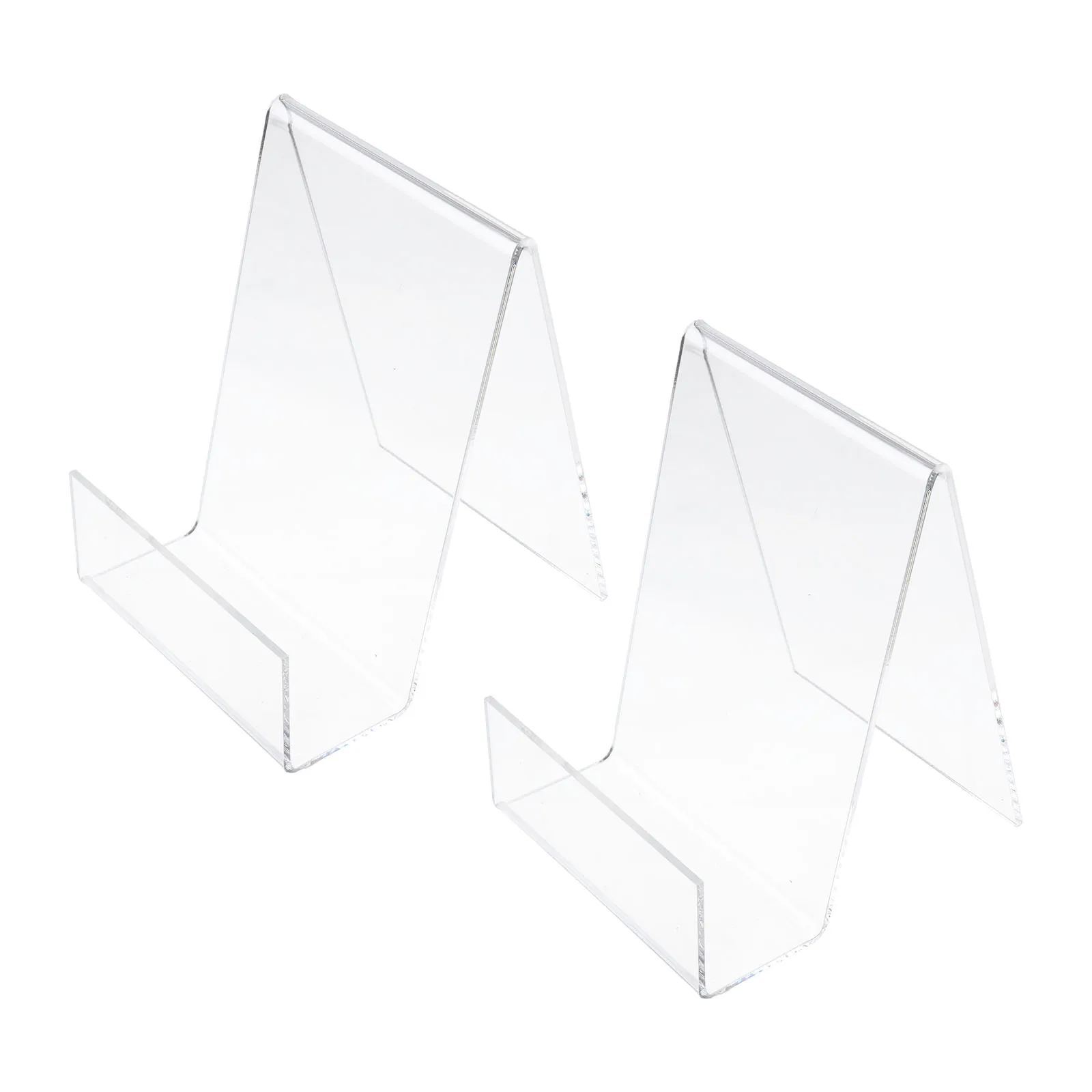 

2pcs Book Display Stand Desktop Book Holder Transparent Acrylic Book Shelf Vertical Book Textbook Display Stand