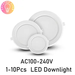 LED 천장 조명 스포트라이트, 천장 조명 스포트라이트, 원형 천장등, 6W, 10W, 14W, 24W, AC110V, 220V