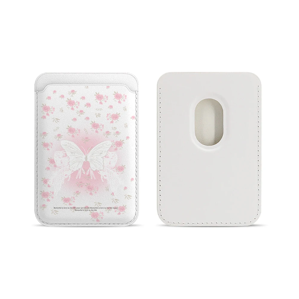 Bow Flower INS Leder-Kartenetui Handyhülle Kartenhalter für Magnetische Hülle Geeignet für alle iPhones für Magsafe Karten-Handytasche – Detail 5