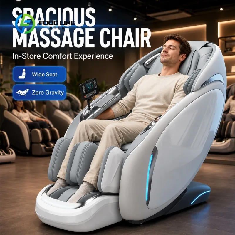 Massage Chair Full Body Recliner Zero Gravity Shiatsu Air Compression Heating for Stress Relief Home Spa Use