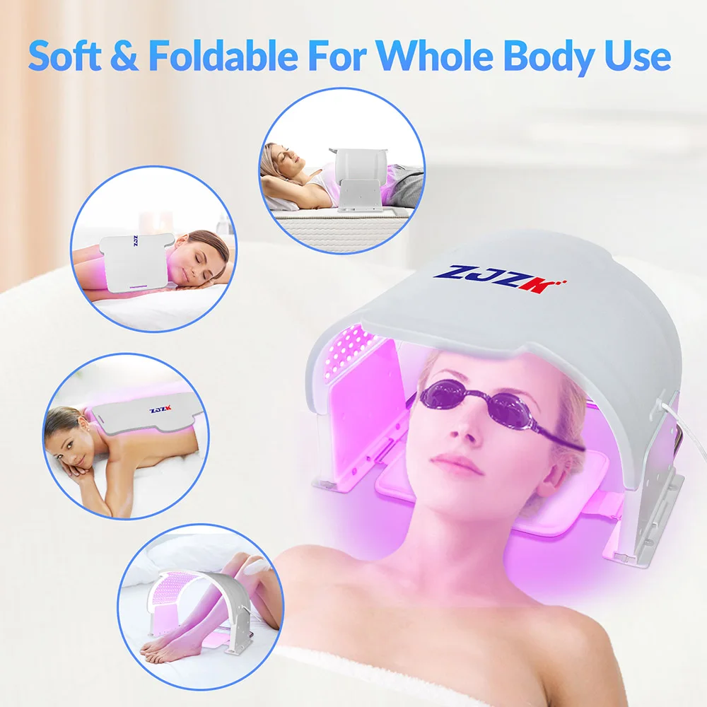 Professional Face Led Red Light Therapy Panel Phototherapy Mask for Anti-acne Anti-Puffiness Oil-control Smoother 7 Colors 52.8W