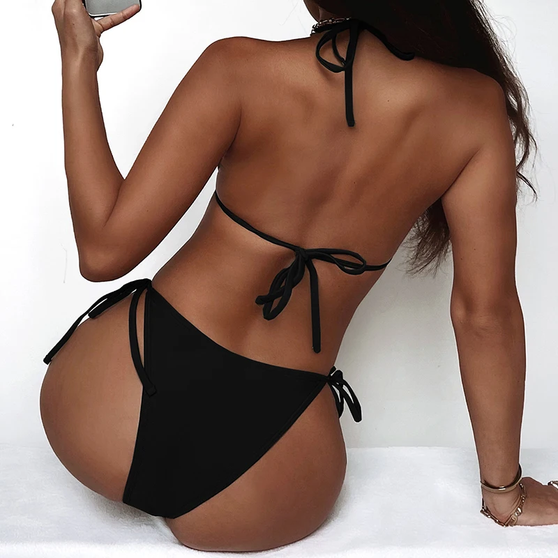 2025 Two Pieces Women Bikini Set Sexy Push Up Bathing Suit Female Swimwear Lady Micro Thong Beach Dress Swimsuit String Outfits