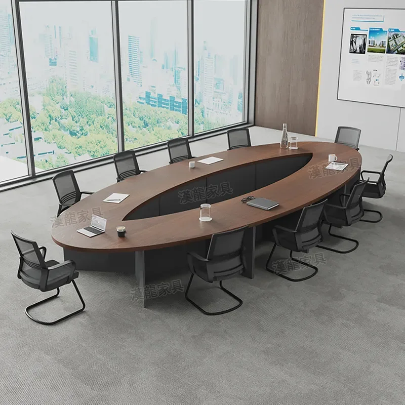 2026 New Oval Conference Table Free Combination Splicing Arc Thickened Strip Training Table Special Shaped Office Table and