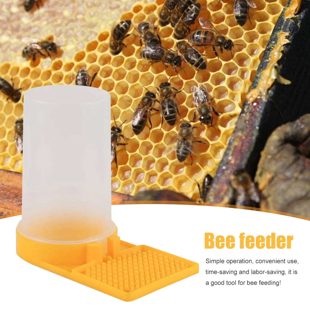Honeycomb Bee Watering Feeder Plastic Honey Bee Nest Door Feeding Drinking Water Box Safe Lightweight for Beekeeper
