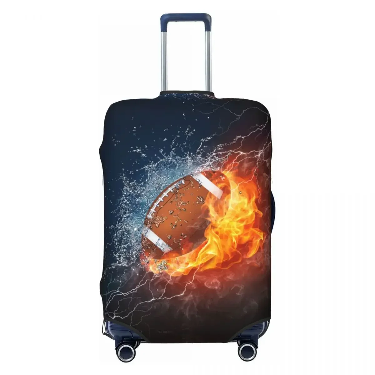 

Custom Funny Rugby American Football In And Water Luggage Cover Protector Dust Proof Travel Suitcase Covers