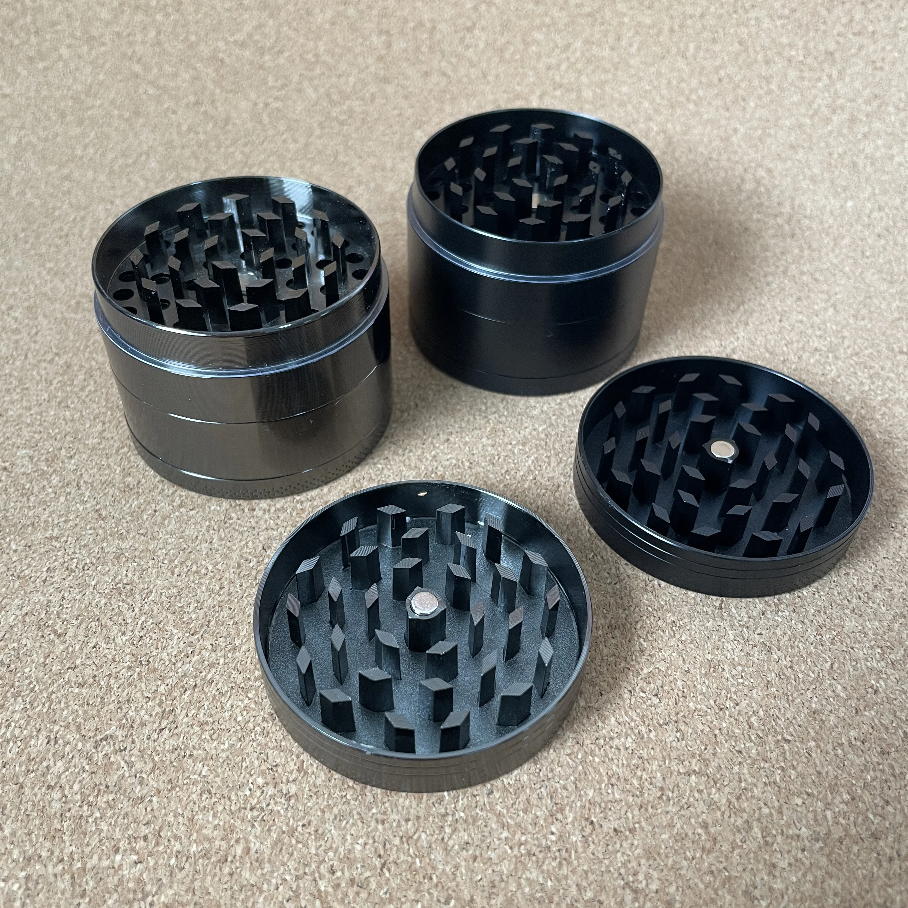 

2" Metal Gray and black Herb Grinder