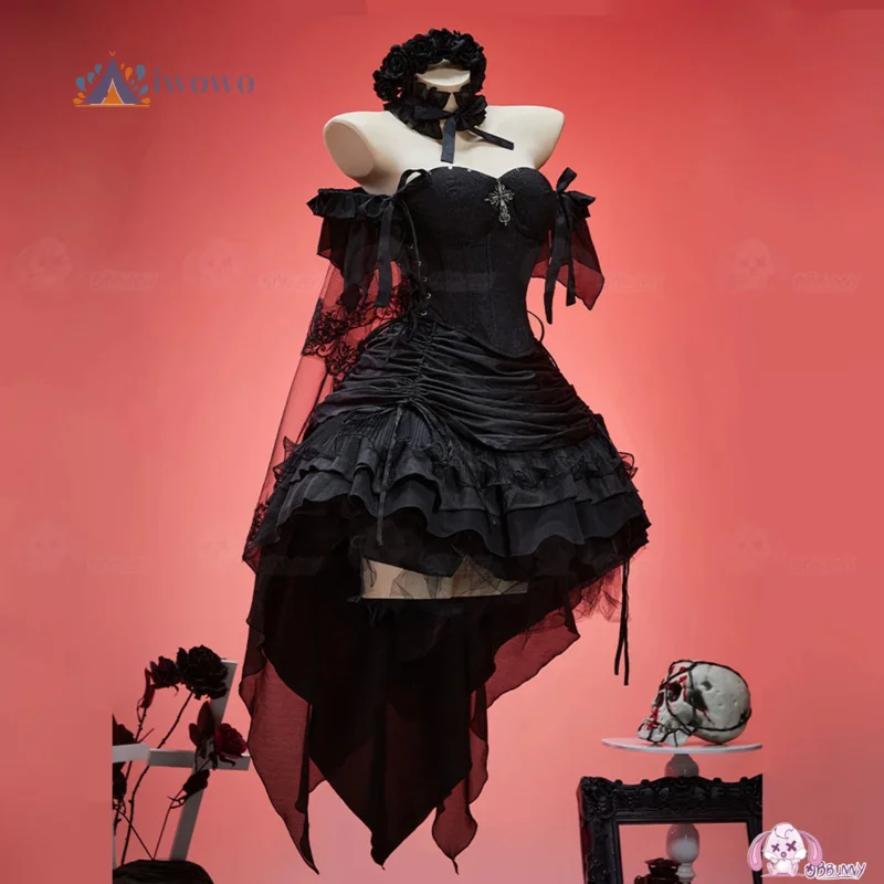 

MisaMisa Death Note Cosplay Ainme Costume Gothic Black Bride Dress Choker Accessories Halloween Party Girl MisaMisa New Uniform