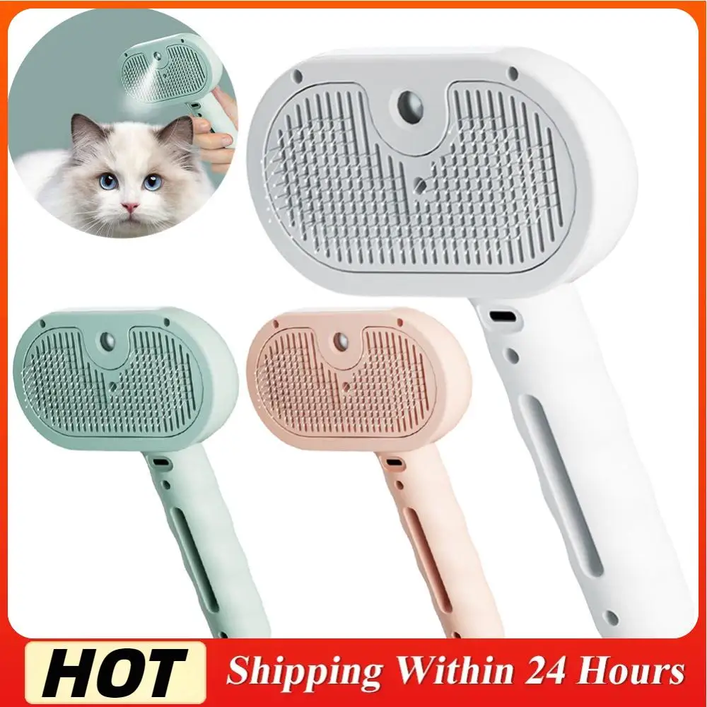 

3 in 1 Cat Steam Brush with Release Button Cat Grooming Brush Rechargeable Cat Hair Brush Cat Brush for Cats Dogs Small Animals