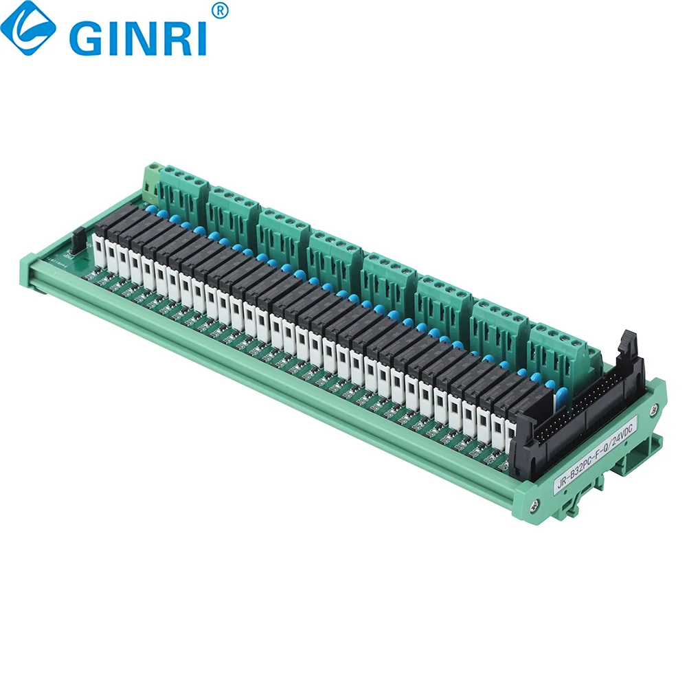 Ginri JR-B32PC-F-Q/24VDC 32 Channel Relay Module Board 40p MIL Connector Relay Module