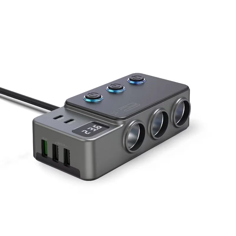 Car Cigarette Lighter Splitter Adapter Car USB Chager Multi Port with PD35W/QC3.0 Charge USB C 12V/24V for All Car Devices
