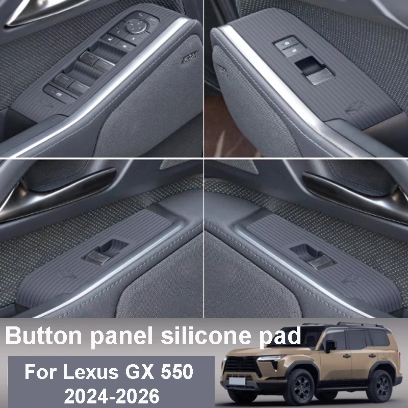 

Для Lexus GX 550 2024-2026 автомобильная силиконовая дверная кнопка, панель, противоскользящая защитная накладка, аксессуары для интерьера, устойчивая к царапинам