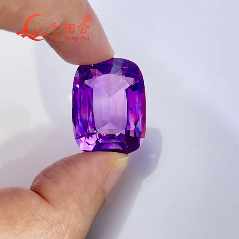 35-58ct long  cushion shape millennium cutting beautiful Natural Amethyst gemstone loose stone  with GRC certificated