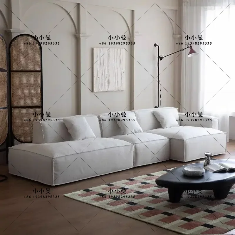 Winnie Fabric French-style white living room tofu block fully detachable washable modular minimalist modern sofa