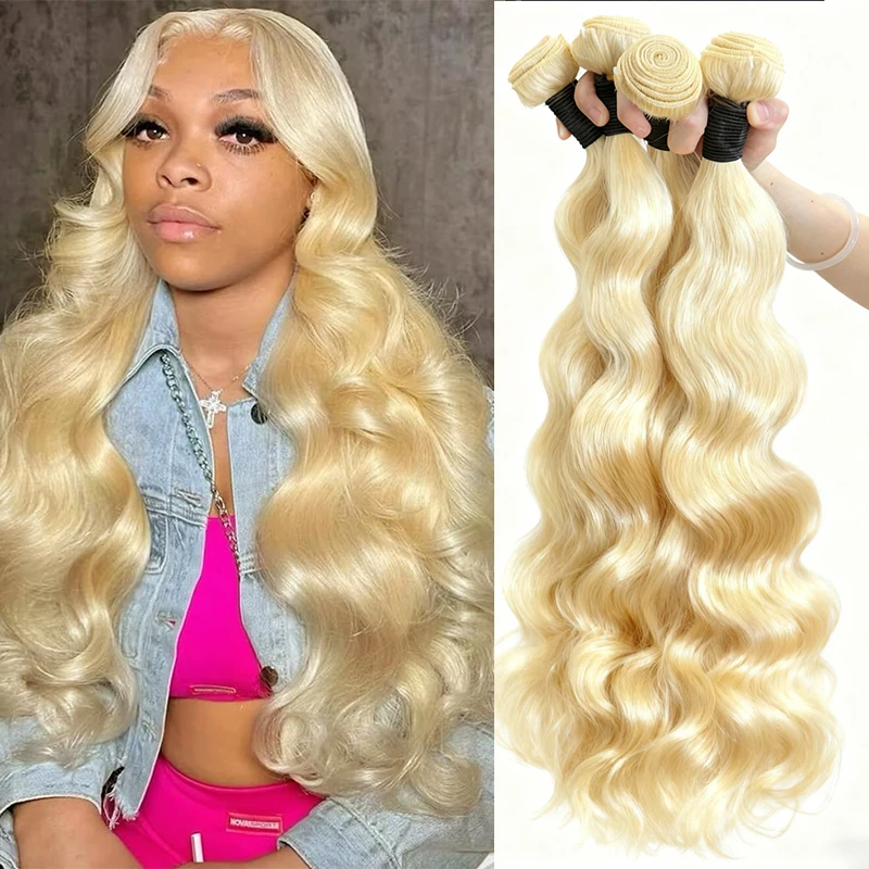 

Блондированные волосы 613, бразильские натуральные волосы для наращивания, волнистые пряди, 100% человеческие волосы Реми, длинные 26, 28, 30, 32, 40 дюймов