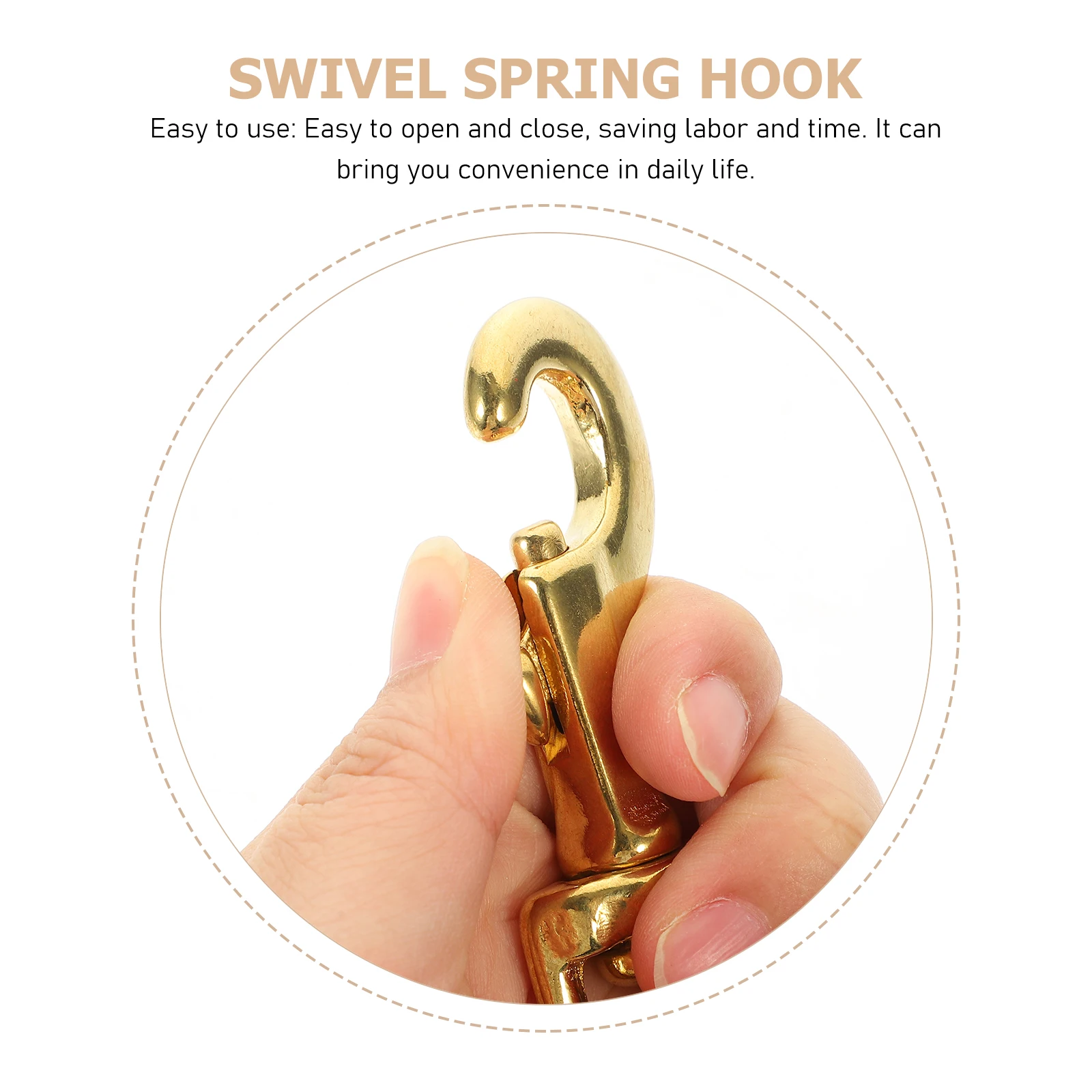 

2pcs Lanyard Swivel Snap Hooks Clips Spring Hooks Sturdy Brass for Bags Jewelry DIY Key Ring Clasp Snap Hook Trigger Golden