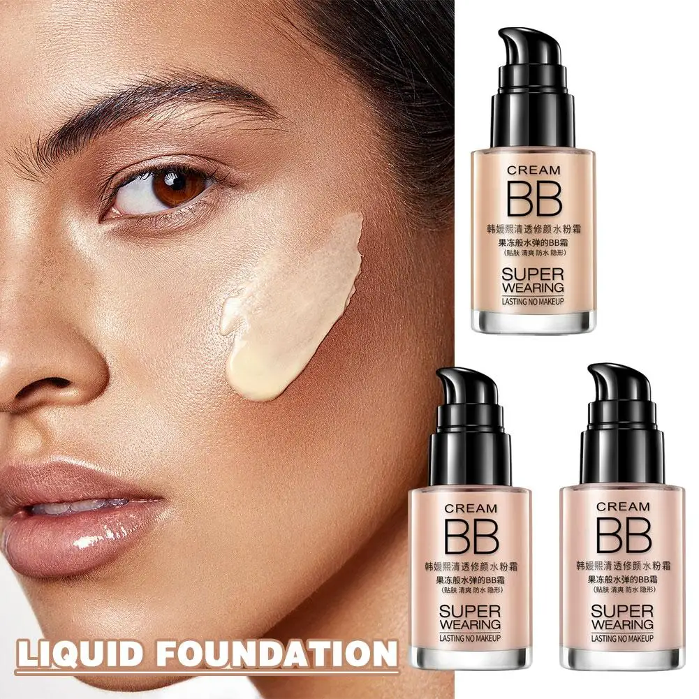 30ml Liquid Foundation Waterproof Makeup High Coverage Matte Circle Cover Bb Concealer Cosmetic Brighten Dark Cream Long-la G3t6