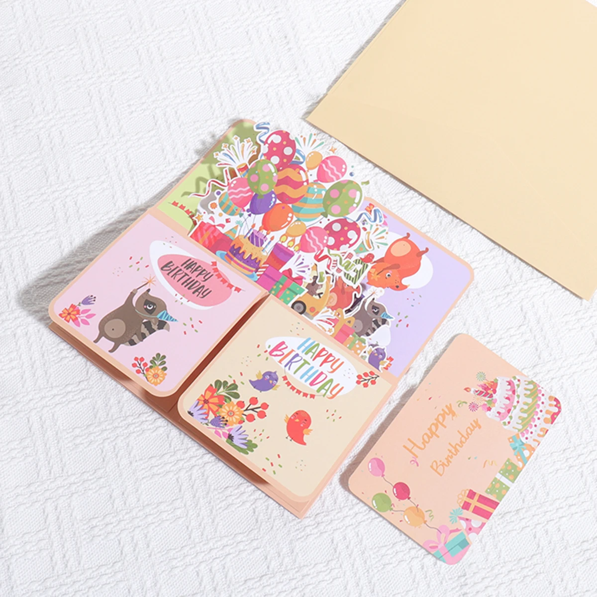 Biglietto d'auguri pop-up 3D, tema animale, confezione regalo con scultura in carta fatta a mano, biglietto per esprimere gratitudine e benedizioni