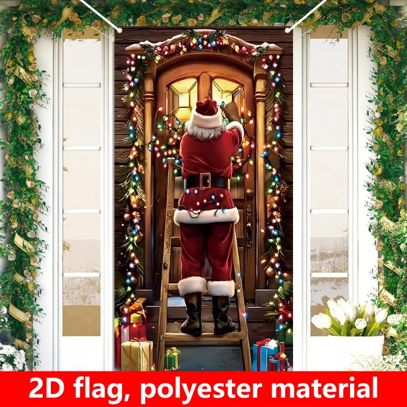 1pc2Dflat، سانتا كلوز احتفالي مع سلم تسلق وتصميم ندفة الثلج، لا يتطلب طاقة - wzy