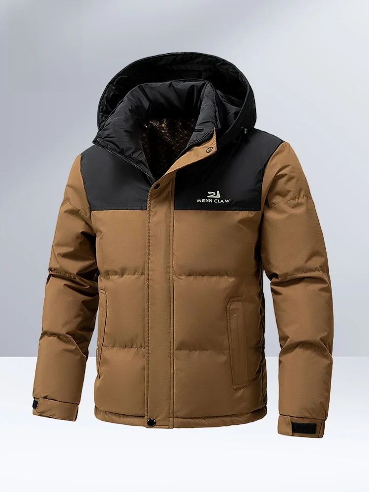 

Rn Men's Hooded down Cotton Jaet Lightweight Warm Casual Loose Fit Winter New Sle ort Coat Thiened Polyester Fiber
