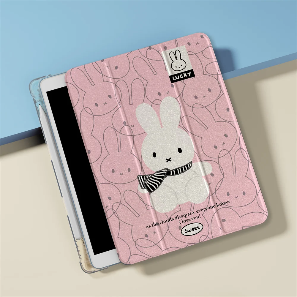 New Lines Rabbit Case for iPad 10th iPad Pro 11 2025 Air 2024 Air 5 4 10.9 Ipad 7 8 9 10.2 5 6 9.7 inch Air3 10.5 mini 6 7 Cases
