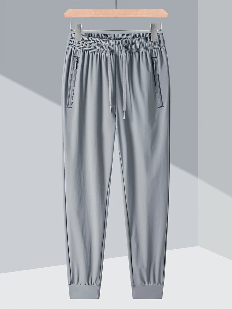 

Ice Silk Men's Summer Thin Qui Dry Sport Pants Extra Large Size Loose Breathable Elastic Cool Feeling Casual Long Trousers