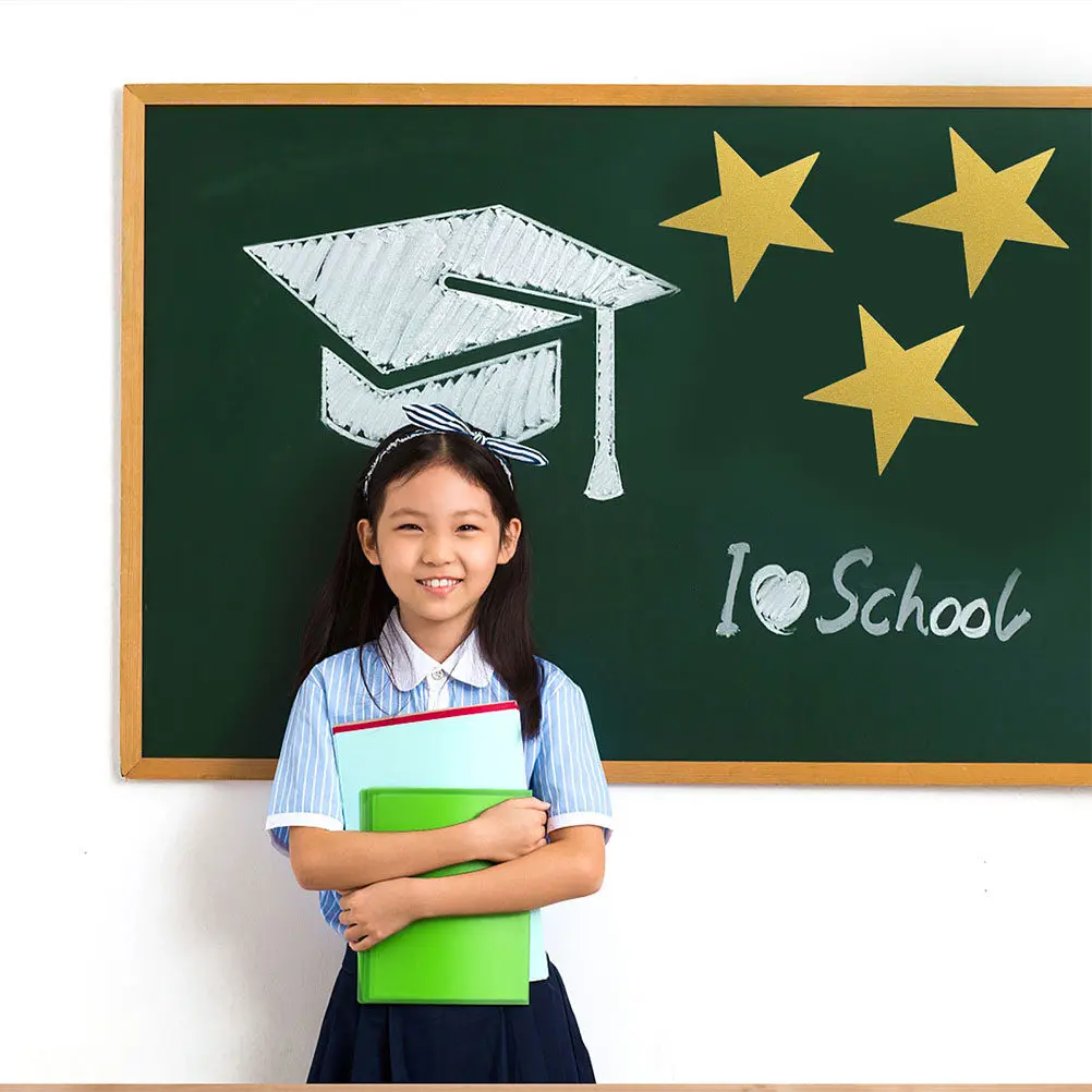 60Pcs Golden Glitter Star Shape Paper Cut Out for Classroom Decor Bulletin Boards Student Achievement Display Creative